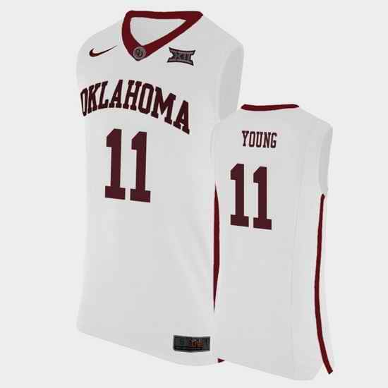 Men Oklahoma Sooners Trae Young College Basketball White Replica Jersey